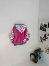 Load image into Gallery viewer, Kid&#39;s pink fleece hoodie with flower
