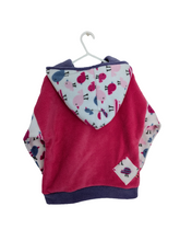 Load image into Gallery viewer, Kid&#39;s pink fleece hoodie with flower
