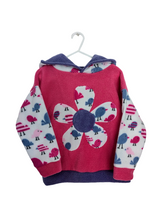 Load image into Gallery viewer, Kid&#39;s pink fleece hoodie with flower
