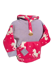 Load image into Gallery viewer, Kid&#39;s pink unicorn hoodie
