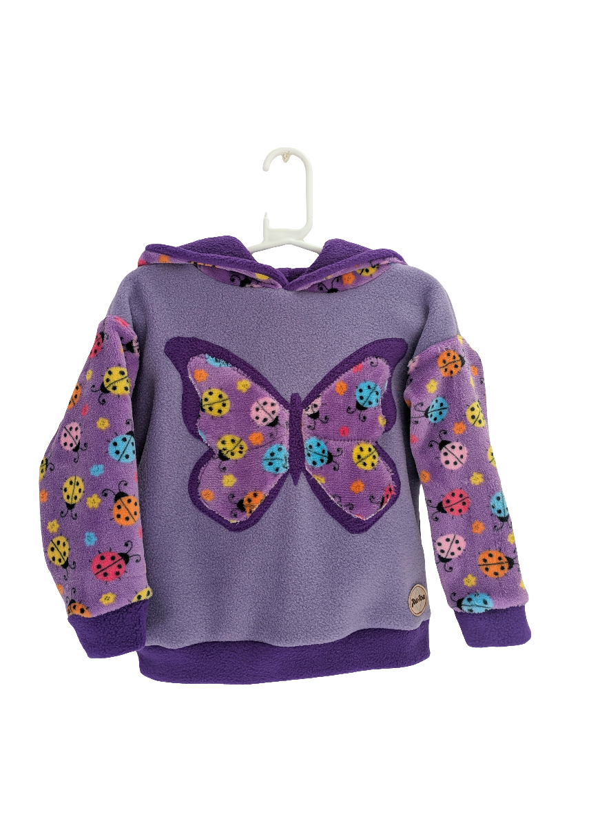 Kid's fleece hoodie butterfly