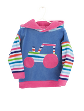 Load image into Gallery viewer, Kid&#39;s sky blue hoodie with pink tractor
