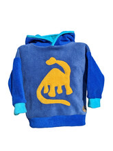 Load image into Gallery viewer, Kid&#39;s fleece hoodie with dinosaur
